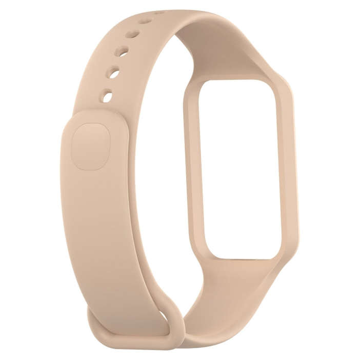 For Xiaomi Mi Band 8 Active Solid Color Integrated Silicone Watch Band(Pink)