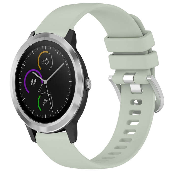For Garmin Vivomove3 / Garminmove3 Liquid Glossy Silver Buckle Silicone Watch Band(Green)