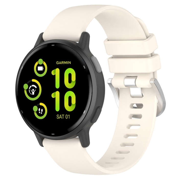 For Garmin Forerunner245 / 245 Music Liquid Glossy Silver Buckle Silicone Watch Band(Starlight)
