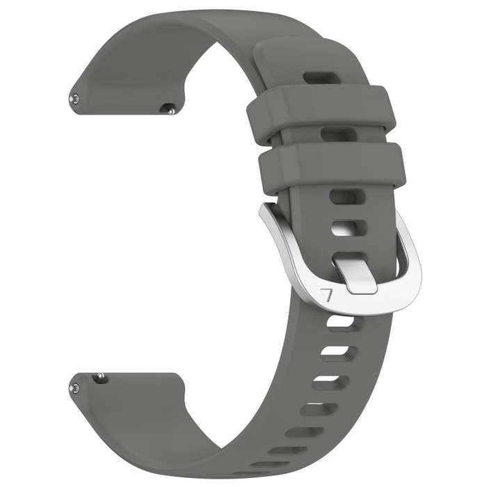 For Garmin Vivomove 3S Liquid Glossy Silver Buckle Silicone Watch Band(Gray)