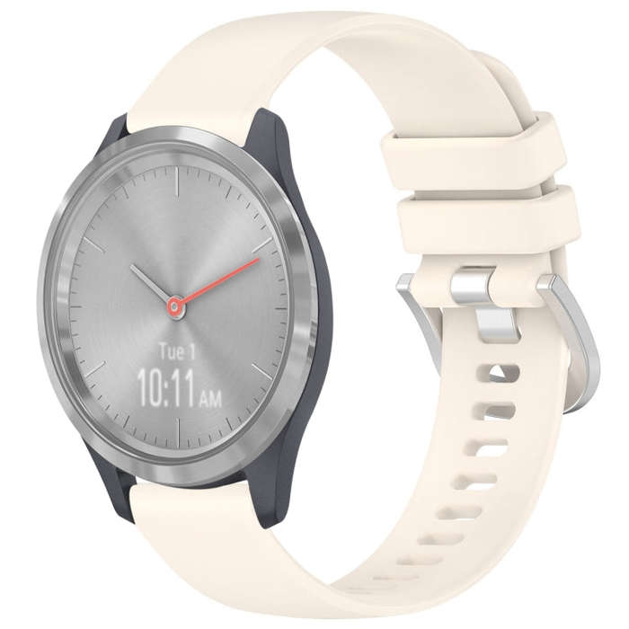 For Garmin Vivomove 3S Liquid Glossy Silver Buckle Silicone Watch Band(Stralight)