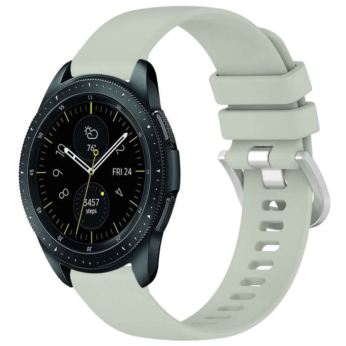 For Samsung Galaxy Watch 42mm Liquid Glossy Silver Buckle Silicone Watch Band(Green)