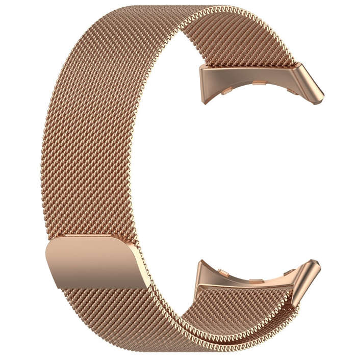 For Google Pixel Watch 2 Milan Magnetic Steel Mesh Watch Band(Rose Gold)