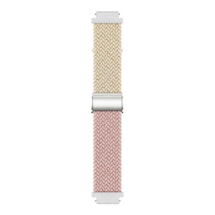For Huawei Watch GT4 41mm Integrated Buckle Braided Nylon Watch Band(Starlight Color+Starlight Pink)