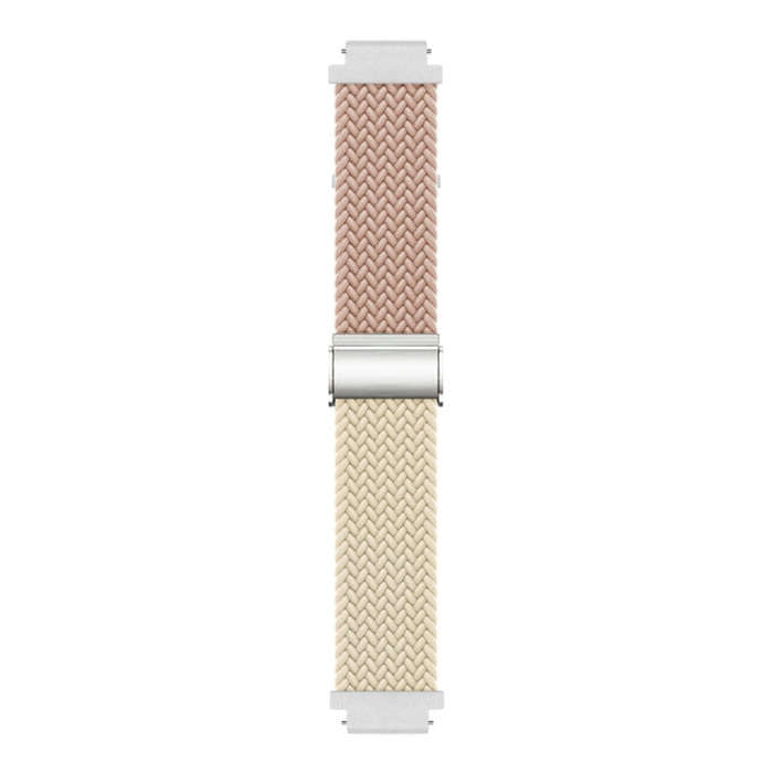 For Huawei Watch GT4 41mm Integrated Buckle Braided Nylon Watch Band(Milk Tea+Starlight)
