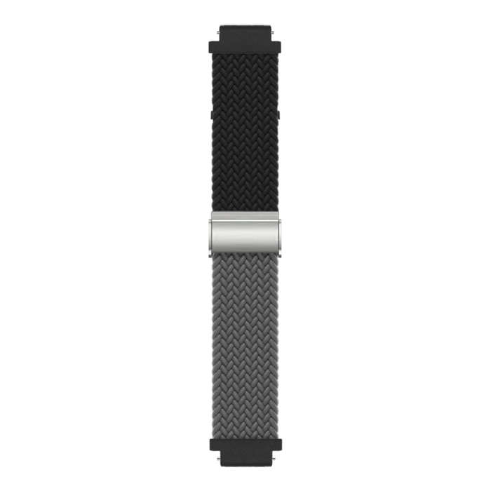 For Huawei Watch GT4 41mm Integrated Buckle Braided Nylon Watch Band(Black+Grey)