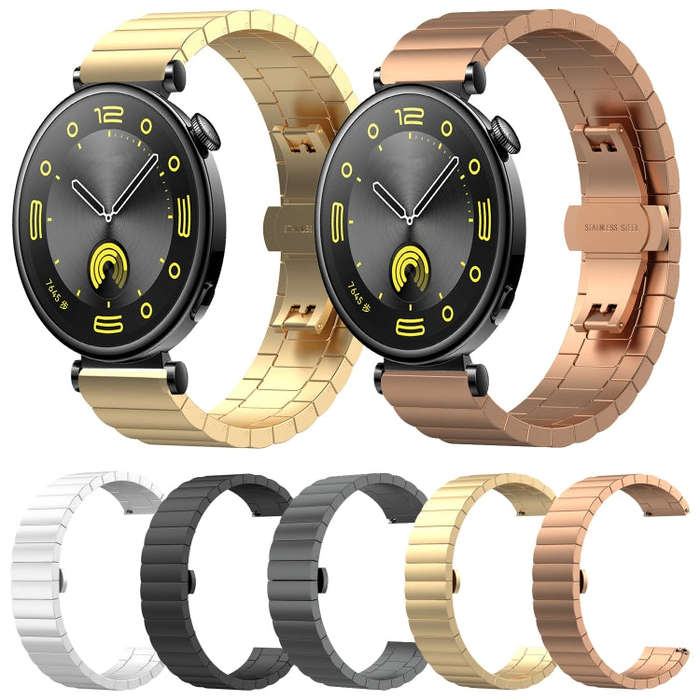 For Huawei Watch GT4 41mm One Bead Butterfly Buckle Stainless Steel Metal Watch Band(Silver)