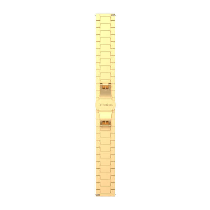 For Garmin Forerunner 265S One Bead Butterfly Buckle Stainless Steel Metal Watch Band(Gold)