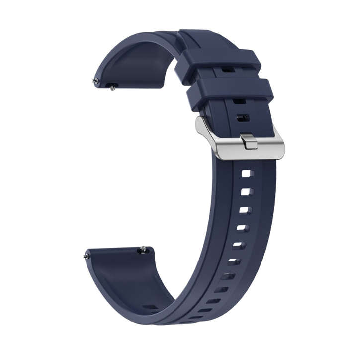 For Huawei Watch GT3 Pro 46mm Tire Pattern Silver Buckle Silicone Watch Band(Midnight Blue)