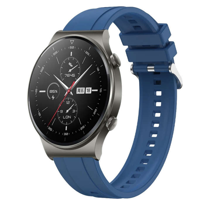For Huawei Watch GT2 Pro / GT 2e / GT2 46mm Tire Pattern Silver Buckle Silicone Watch Band(Blue)