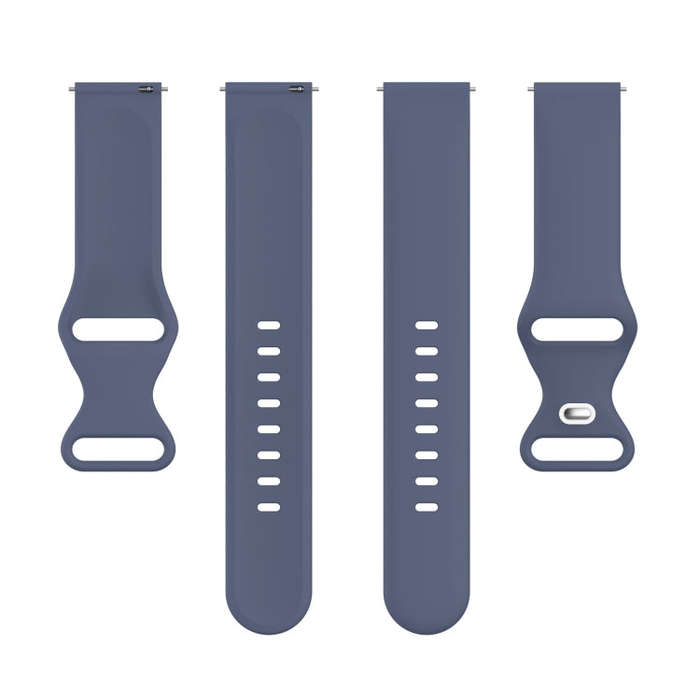 For Amazfit Active L Butterfly 8-shaped Buckle Silicone Watch Band(Blue Grey)