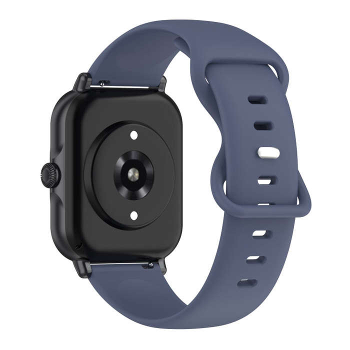 For Amazfit Active L Butterfly 8-shaped Buckle Silicone Watch Band(Blue Grey)
