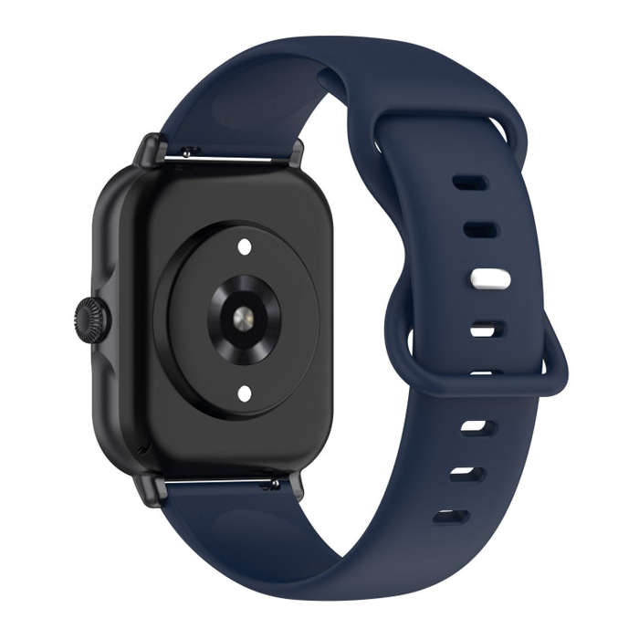 For Amazfit Active L Butterfly 8-shaped Buckle Silicone Watch Band(Navy Blue)