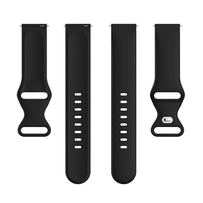 For Amazfit Active L Butterfly 8-shaped Buckle Silicone Watch Band(Black)