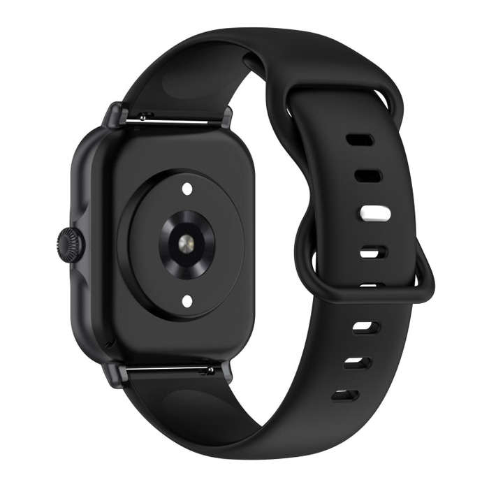 For Amazfit Active L Butterfly 8-shaped Buckle Silicone Watch Band(Black)