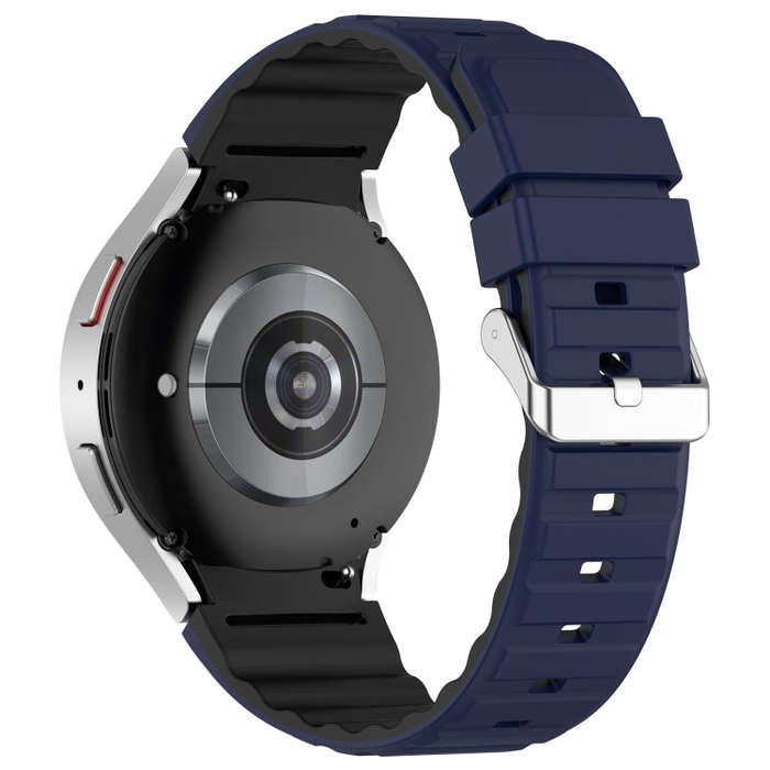 For Samsung Galaxy Watch 5 Pro Two Color Horizontal Silicone Watch Band(Blue Black)