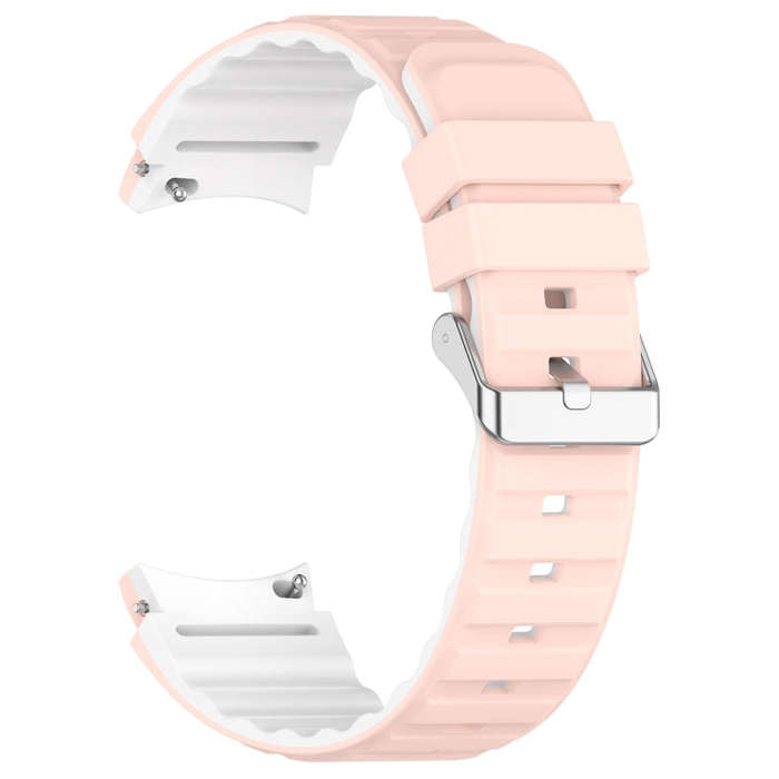 For Samsung Galaxy Watch 3 41mm Two Color Horizontal Silicone Watch Band(Pink White)