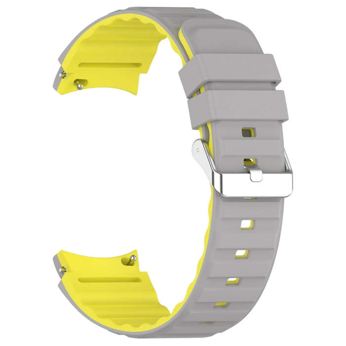 For Samsung Galaxy Watch 3 41mm Two Color Horizontal Silicone Watch Band(Grey Yellow)