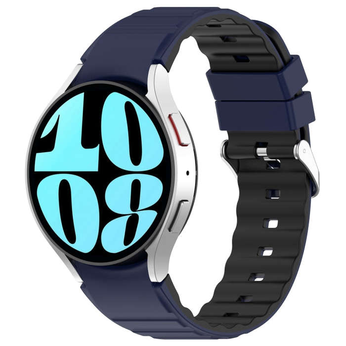For Samsung Galaxy Watch 3 41mm Two Color Horizontal Silicone Watch Band(Blue Black)