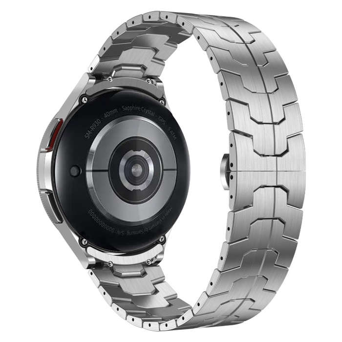 For Samsung Galaxy Watch 5 40 / 44mm Lron Man Curved Connection Stainless Steel Watch Band(Silver)