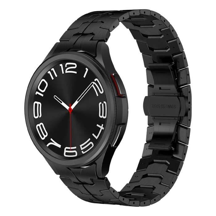 For Samsung Galaxy Watch 5 Pro Lron Man Curved Connection Stainless Steel Watch Band(Black)