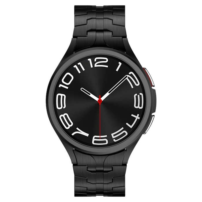 For Samsung Galaxy Watch 5 Pro Lron Man Curved Connection Stainless Steel Watch Band(Black)