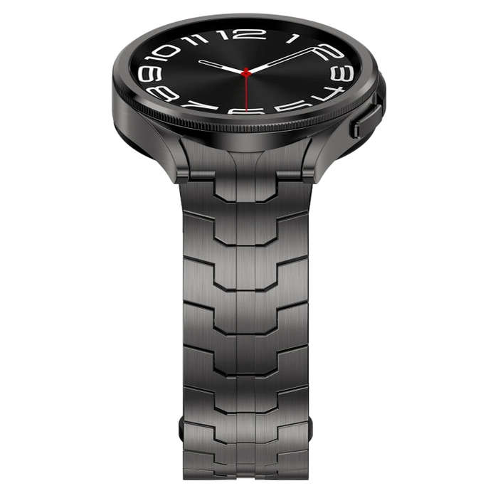 For Samsung Galaxy Watch 5 Pro Lron Man Curved Connection Stainless Steel Watch Band(Gray)