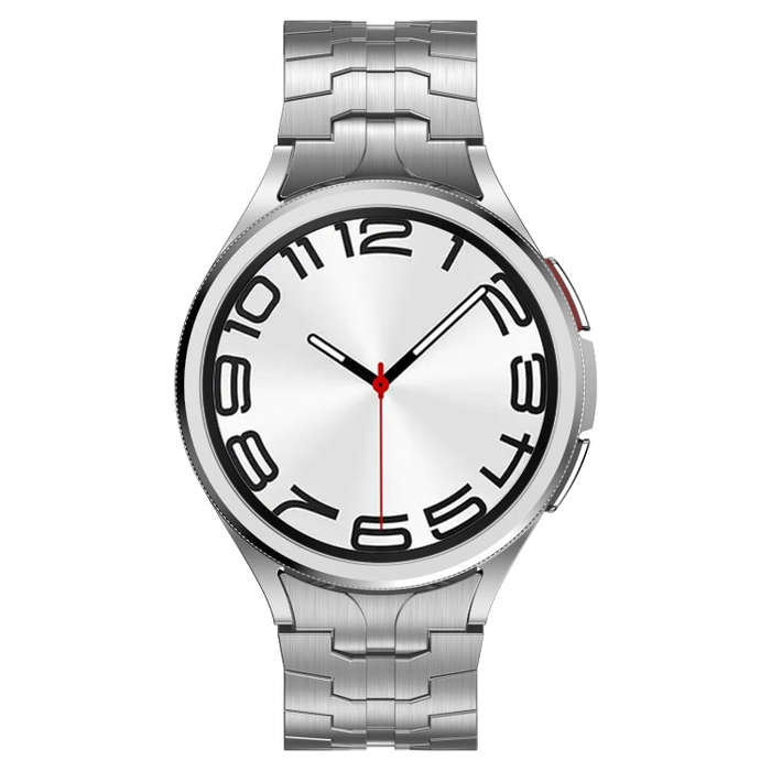 For Samsung Galaxy Watch 4 40 / 44mm Lron Man Curved Connection Stainless Steel Watch Band(Gray)