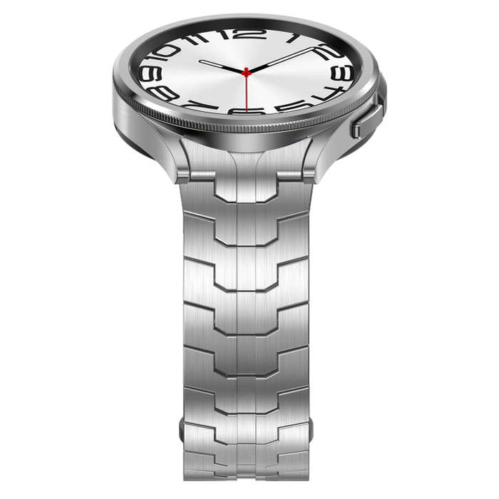 For Samsung Galaxy Watch 4 40 / 44mm Lron Man Curved Connection Stainless Steel Watch Band(Gray)