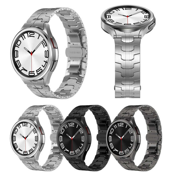 For Samsung Galaxy Watch 5 Pro Lron Man Curved Connection Stainless Steel Watch Band(Gray)