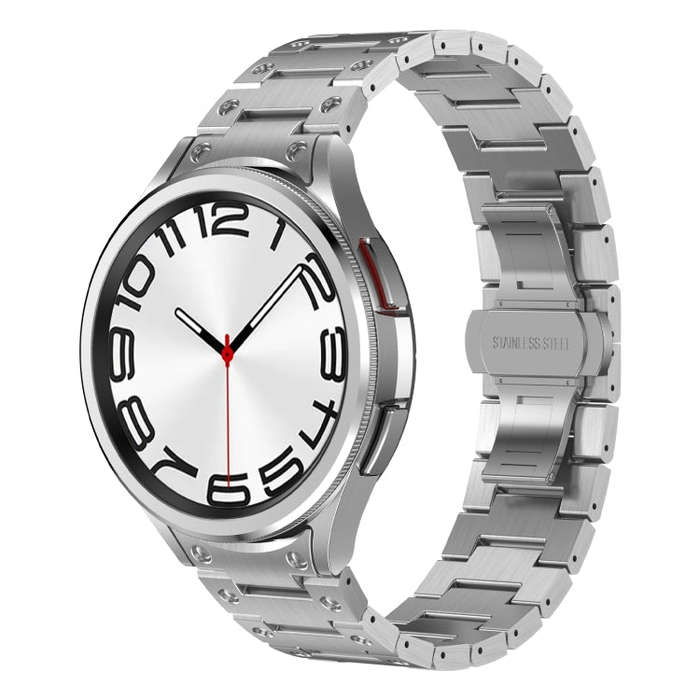 For Samsung Galaxy Watch6 Classic 43 / 47mm Dual Circle Curved Connection Stainless Steel Watch B...