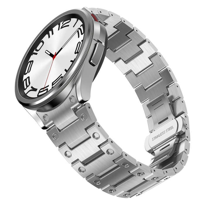 For Samsung Galaxy Watch6 Classic 43 / 47mm Dual Circle Curved Connection Stainless Steel Watch B...