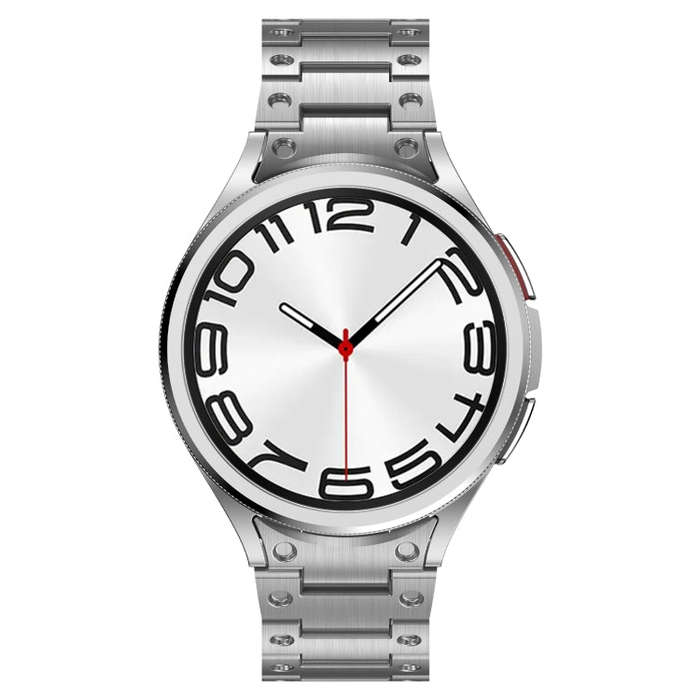 For Samsung Galaxy Watch6 Classic 43 / 47mm Dual Circle Curved Connection Stainless Steel Watch B...