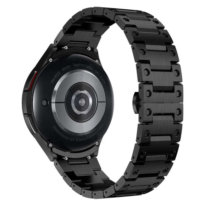 For Samsung Galaxy Watch 4 Classic 42 / 46mm Dual Circle Curved Connection Stainless Steel Watch ...