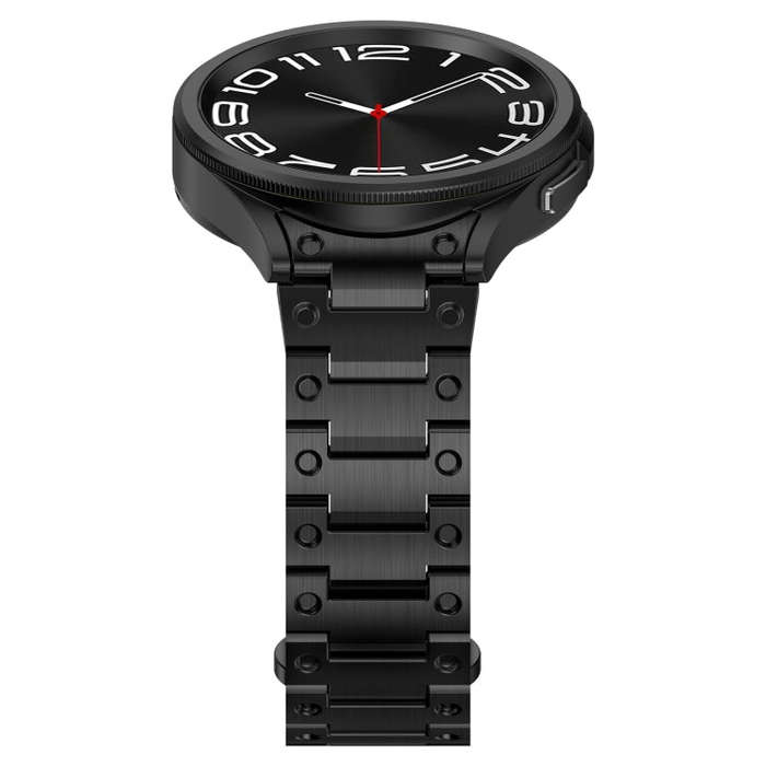 For Samsung Galaxy Watch 4 Classic 42 / 46mm Dual Circle Curved Connection Stainless Steel Watch ...