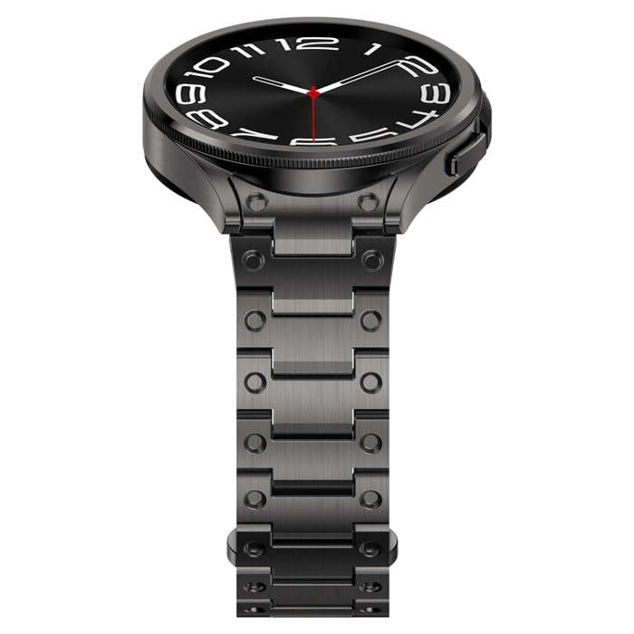 For Samsung Galaxy Watch 4 Classic 42 / 46mm Dual Circle Curved Connection Stainless Steel Watch ...