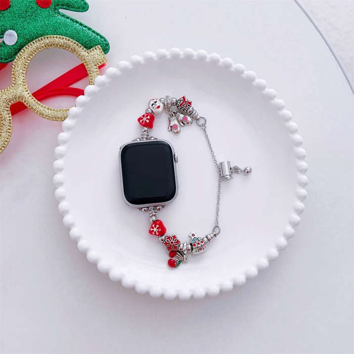 For Apple Watch Series 6 40mm Zinc Alloy Christmas Watch Band(Pink)