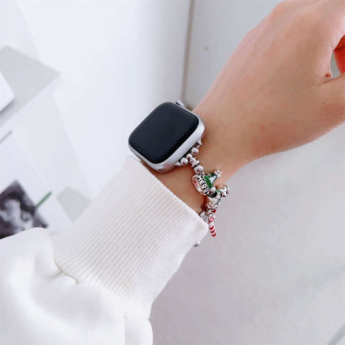For Apple Watch Series 3 38mm Zinc Alloy Christmas Watch Band(Red)