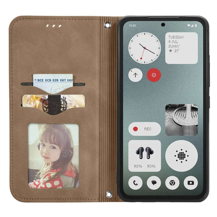 For  Nothing CMF Phone 1 Retro Skin Feel Magnetic Flip Leather Phone Case(Brown)