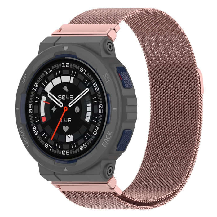 For Amazfit Active Edge A2212 Milan Magnetic Steel Mesh Watch Band(Pink)
