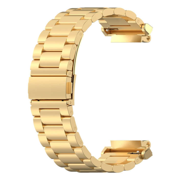For Amazfit Active Edge A2212 Three Beads Stainless Steel Watch Band(Gold)