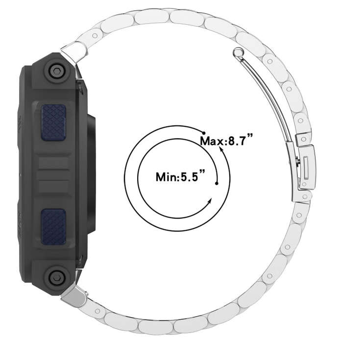 For Amazfit Active Edge A2212 Three Beads Stainless Steel Watch Band(Black)