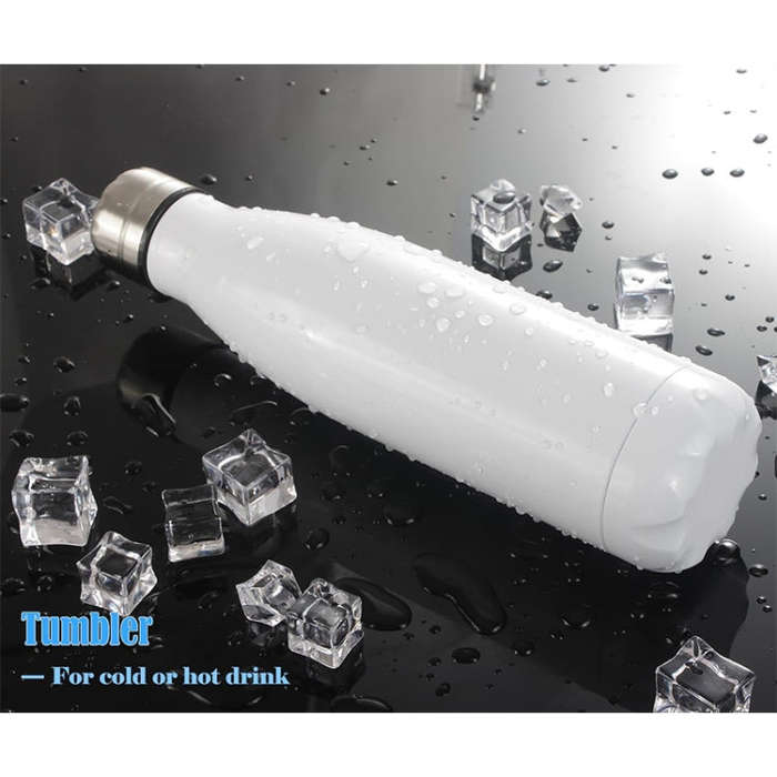 JUNSUNMAY 304 Stainless Steel Double-layer Vacuum Insulated Water Bottle, Capacity:500ml(Blue)