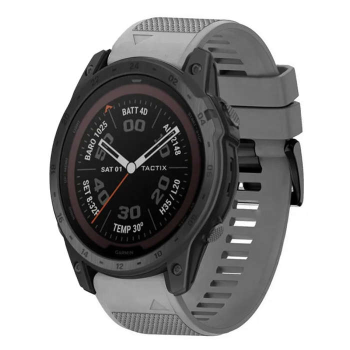 For Garmin Tactix 7 Quick Release 26mm Silicone Watch Band(Grey)