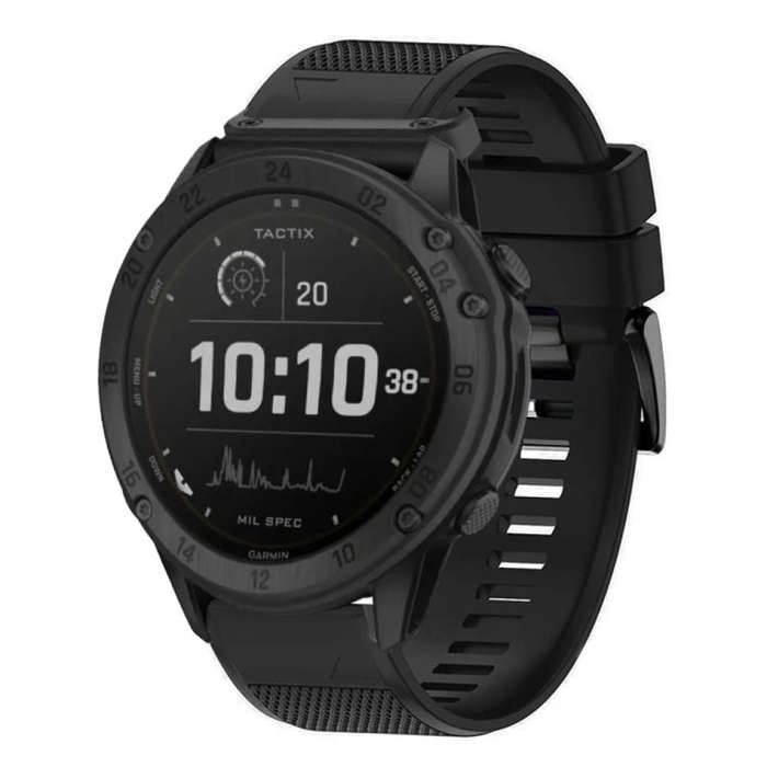 For Garmin Tactix Delta Quick Release 26mm Silicone Watch Band(Black)