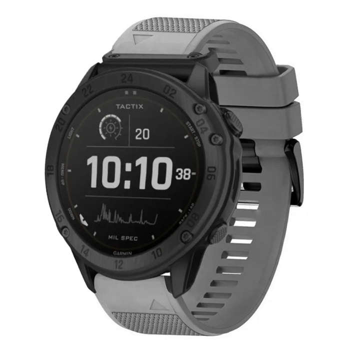 For Garmin Tactix Delta Quick Release 26mm Silicone Watch Band(Grey)