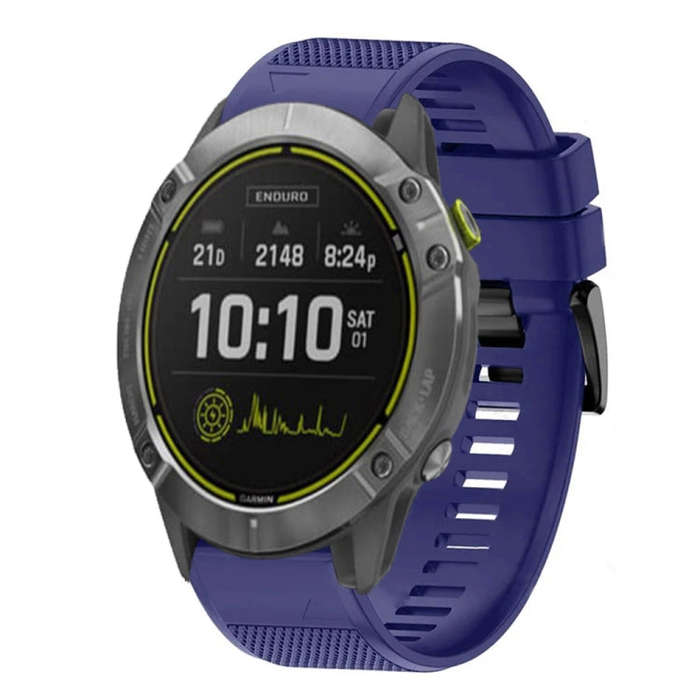 For Garmin Enduro Quick Release 26mm Silicone Watch Band(Midnight Blue)
