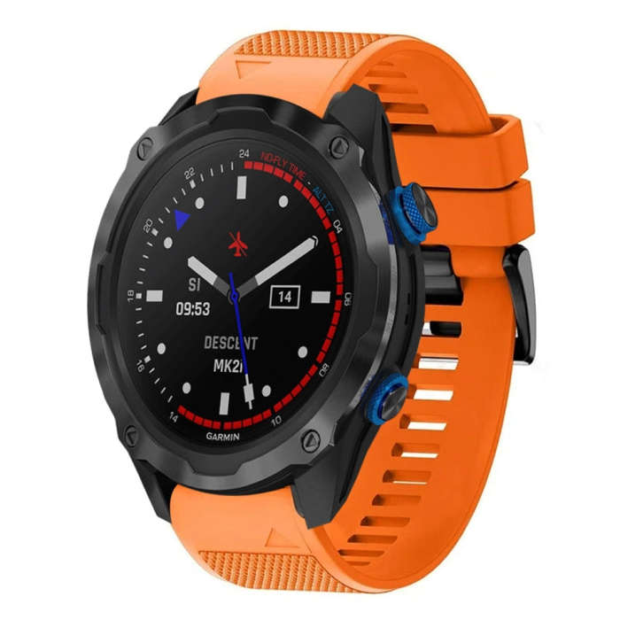 For Garmin Descent MK 2i Quick Release 26mm Silicone Watch Band(Orange)