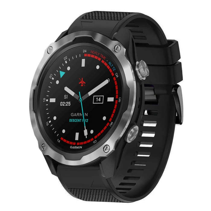 For Garmin Descent MK 2 Quick Release 26mm Silicone Watch Band(Black)