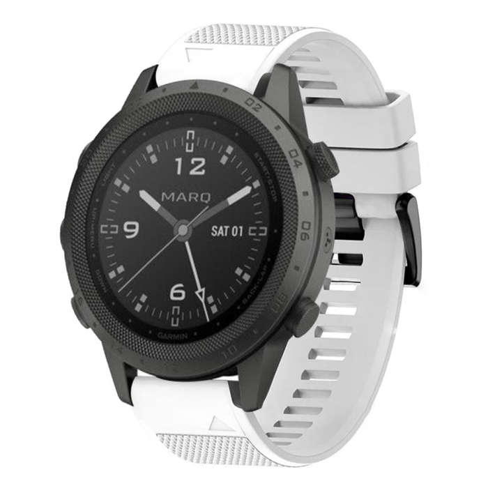 For Garmin MARQ Commander Quick Release 22mm Silicone Watch Band(White)